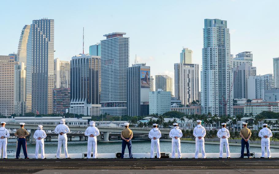 Thousands of sailors and Marines hit Miami as city launches its first